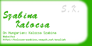 szabina kalocsa business card